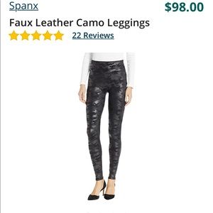 Spanx faux leather camo leggings